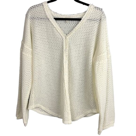Umgee Waffle Knit Button Down Size S - Picture 1 of 6